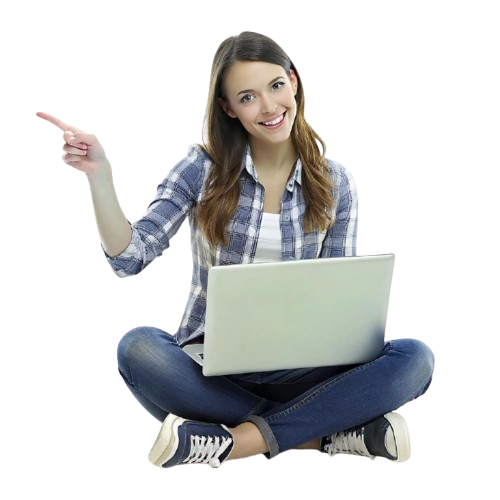 Girl using a laptop